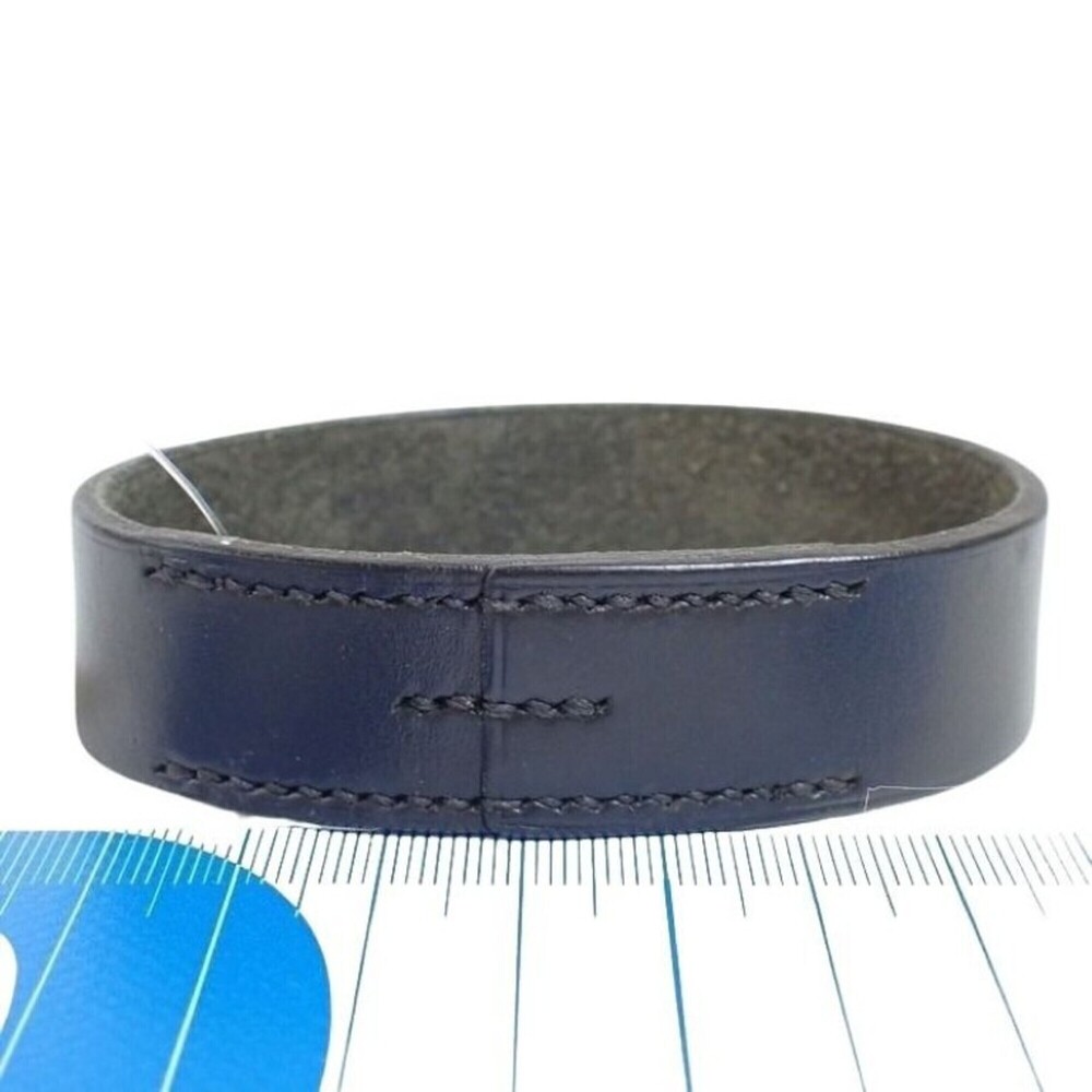 HERMES Black Leather Charm Bracelet